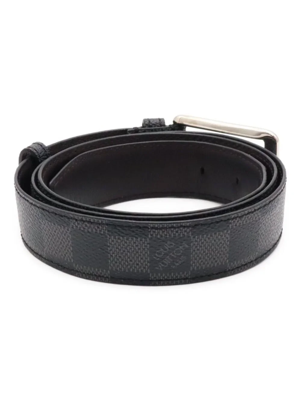 Louis Vuitton Damier Graphite Ceinture Force Belt Silver